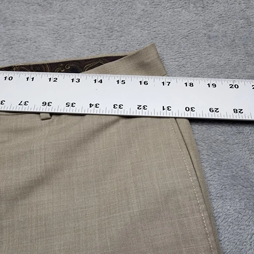 Lauren Ralph Lauren Mens 34x30 Beige Slacks Flat Front Straight Leg Dress Pants